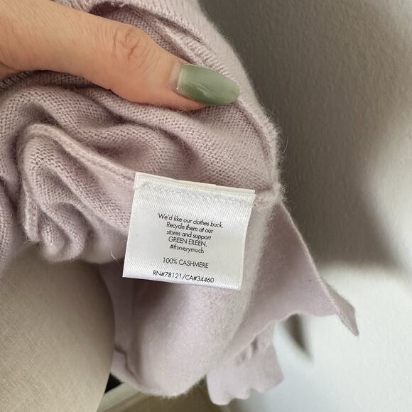 Eileen Fisher Cashmere Lilac Lavender Sweater Pullover Soft Cozy - Picture 9 of 13